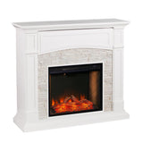Ernesto Alexa-Enabled 45.75 in. Electric Smart Fireplace in White - Super Arbor