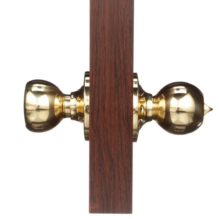 Brink's Keyed Entry Ball Style Doorknob, Polished Brass Finish