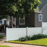 Pro-Series 4 ft. H x 8 ft. W White Vinyl Woodbridge Privacy Fence Panel - Super Arbor