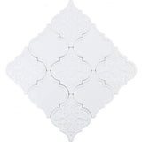 Bond Tile Roma White 6.25 in. x 7.25 in. Ceramic Arabesque Wall Tile (30 pieces 4.84 Sq. Ft. / Box)