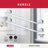 Traditional 60 in. x 58-3/8 in. Semi-Frameless Sliding Bathtub Door in Chrome with 1/4 in. (6mm) Clear Glass