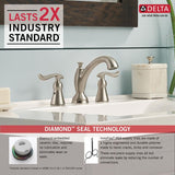 Delta Linden Stainless 2-handle Widespread WaterSense Bathroom Sink Faucet with Drain