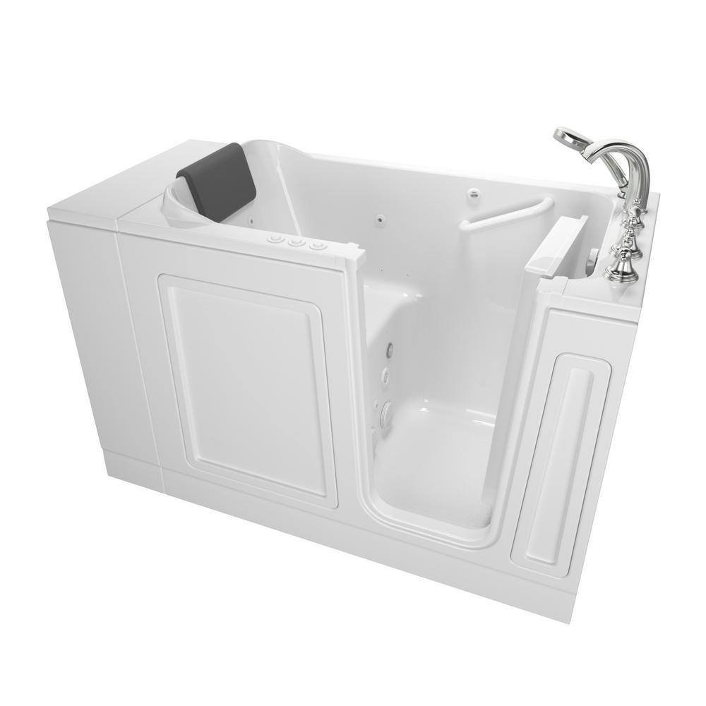 Acrylic Luxury 48 in. x 28 in. Left Hand Walk-In Whirlpool and Air Bathtub in Linen - Super Arbor