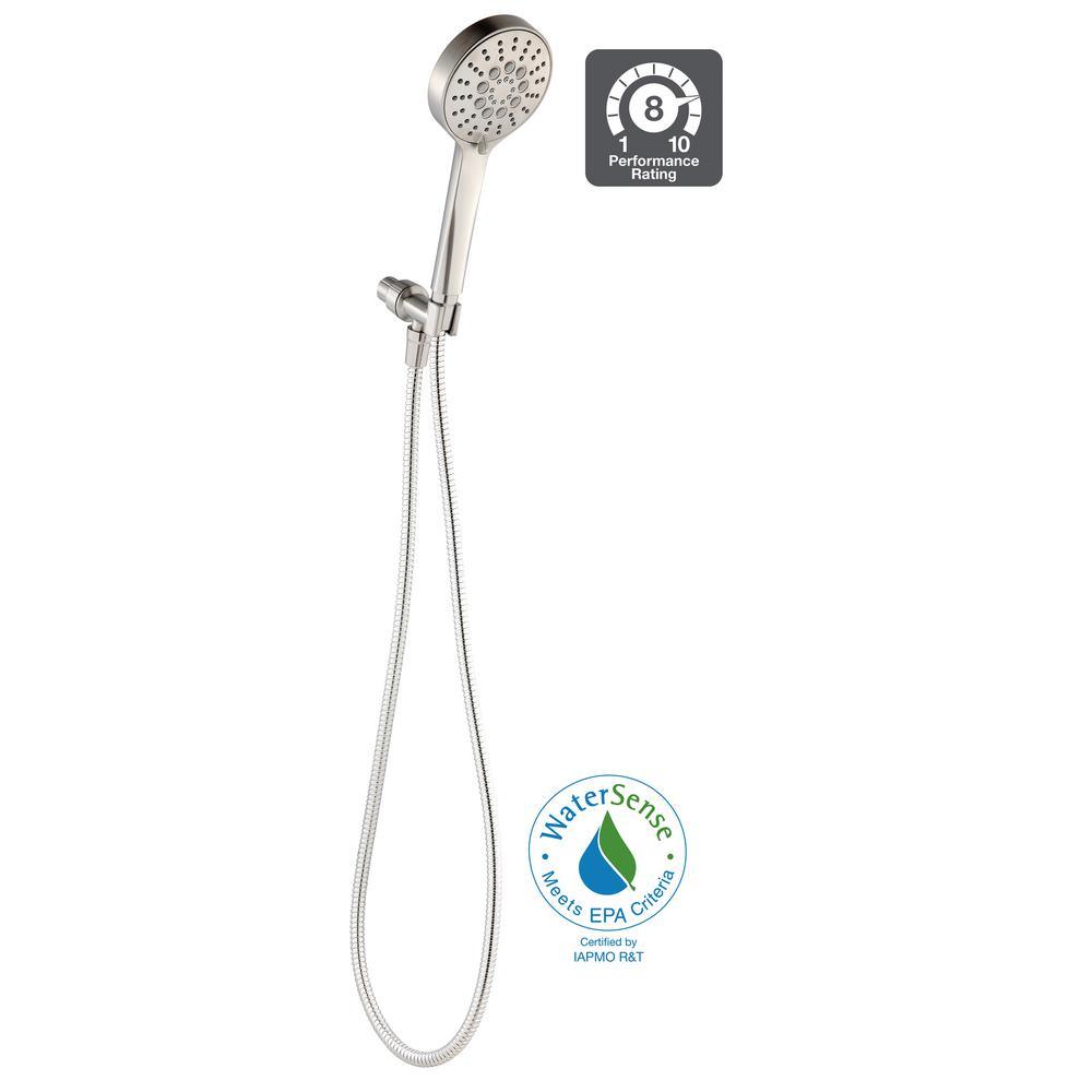 Modern 6-Spray 4.5 in. Single Wall Mount Handheld Adjustable Shower Head in Brushed Nickel - Super Arbor