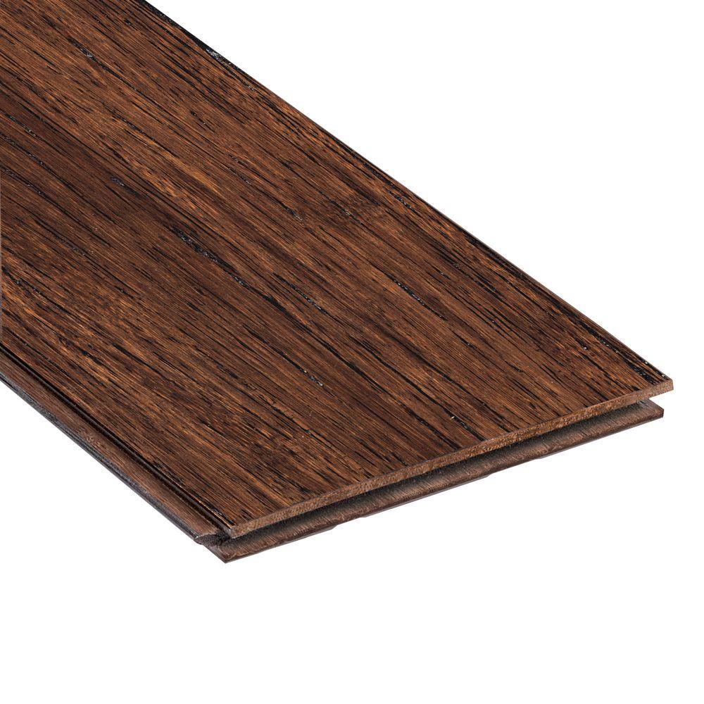 Home Legend Wire Brushed Strand Woven Tobacco 3/8 in.  x 3-7/8 in.  x 36-1/4 in. Length Solid Bamboo Flooring (23.41 sq. ft. /case) - Super Arbor