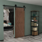 5 ft./60 in. Black Sliding Barn Door Track and Hardware Kit with Bigwheel J-Shape Hanger For Single Door - Super Arbor
