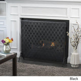 Ellias Modern Black Single Panel Iron Fire Screen - Super Arbor
