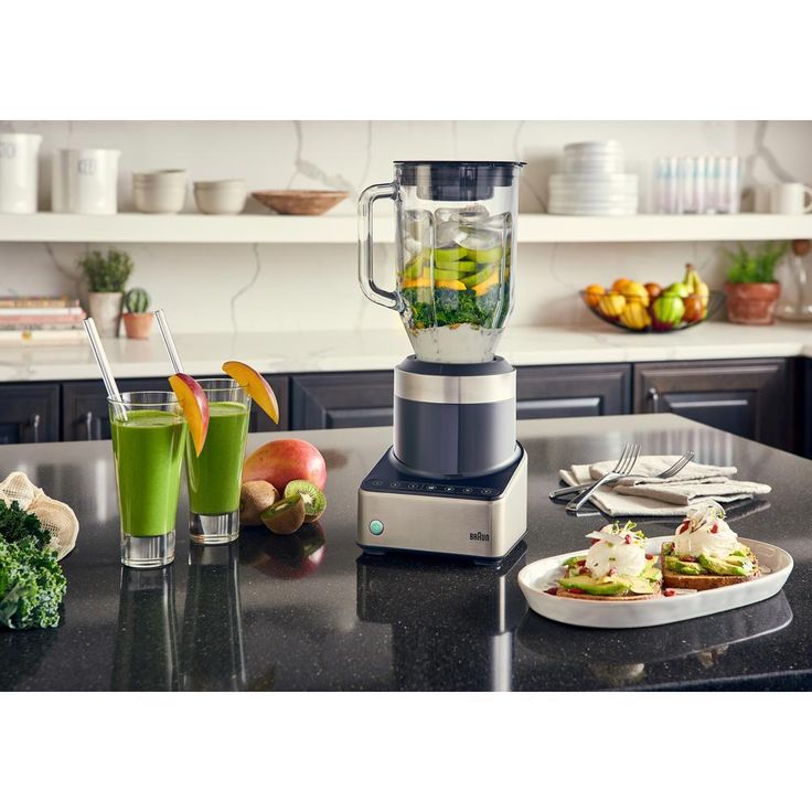 PureMix 56 oz. 3-Speed Black and Stainless Steel Countertop Blender with Thermal Resistant Glass Jug