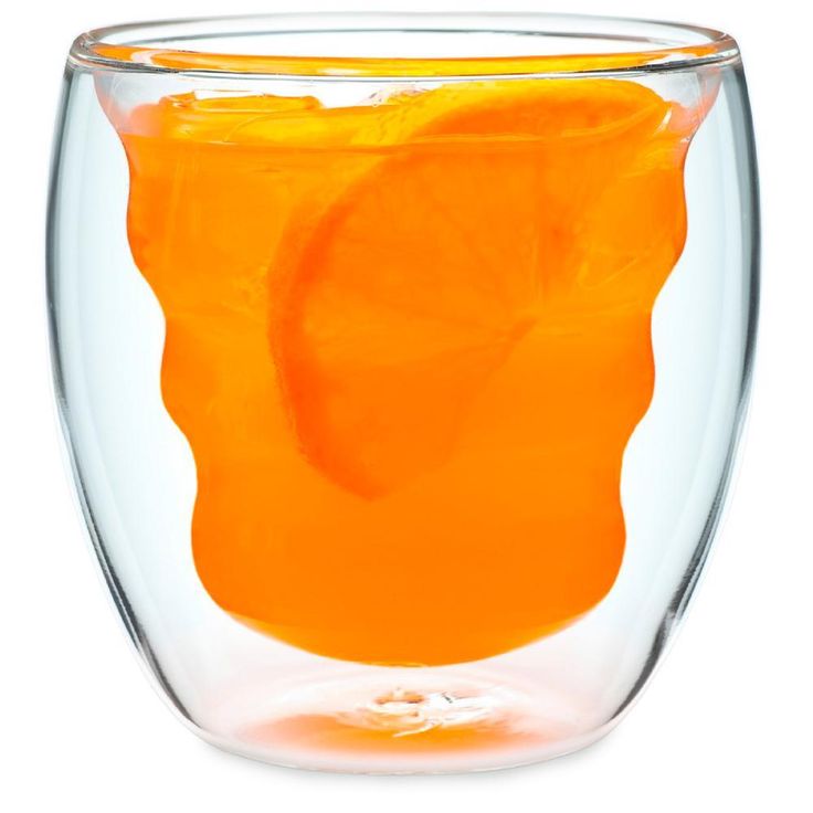 Curva Artisan Series 8 oz. Double Wall Beverage Glasses and Tumblers (Set of 4)
