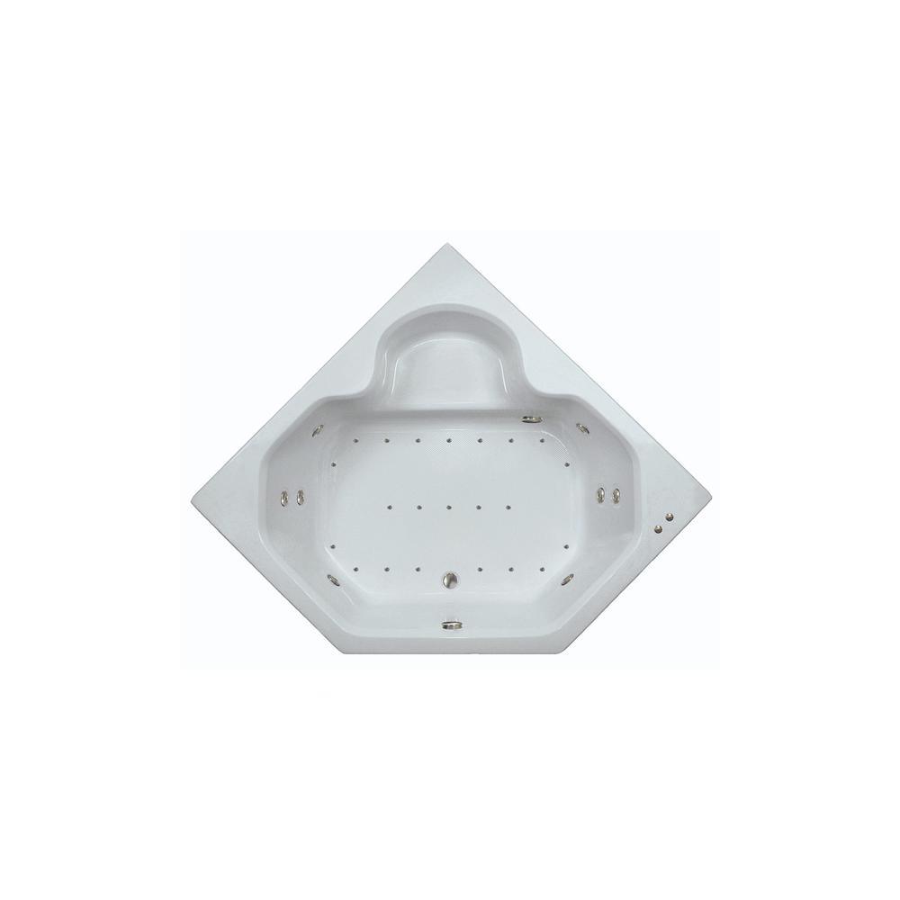 60 in. Corner Drop-in Air and Whirlpool Bath Bathtub in White - Super Arbor