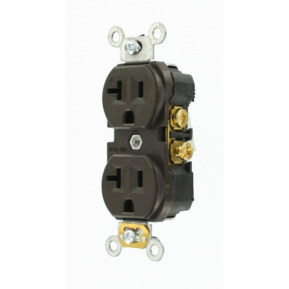 20 Amp Commercial Grade Duplex Outlet, Brown - Super Arbor