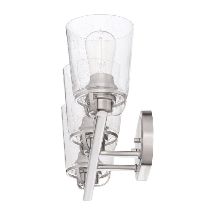 Inspiration 23.19 in. 3-Light Brushed Nickel Bathroom Vanity Light with Glass Shades