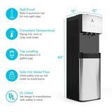 Top Loading Water Cooler Dispenser in Stainless Steel