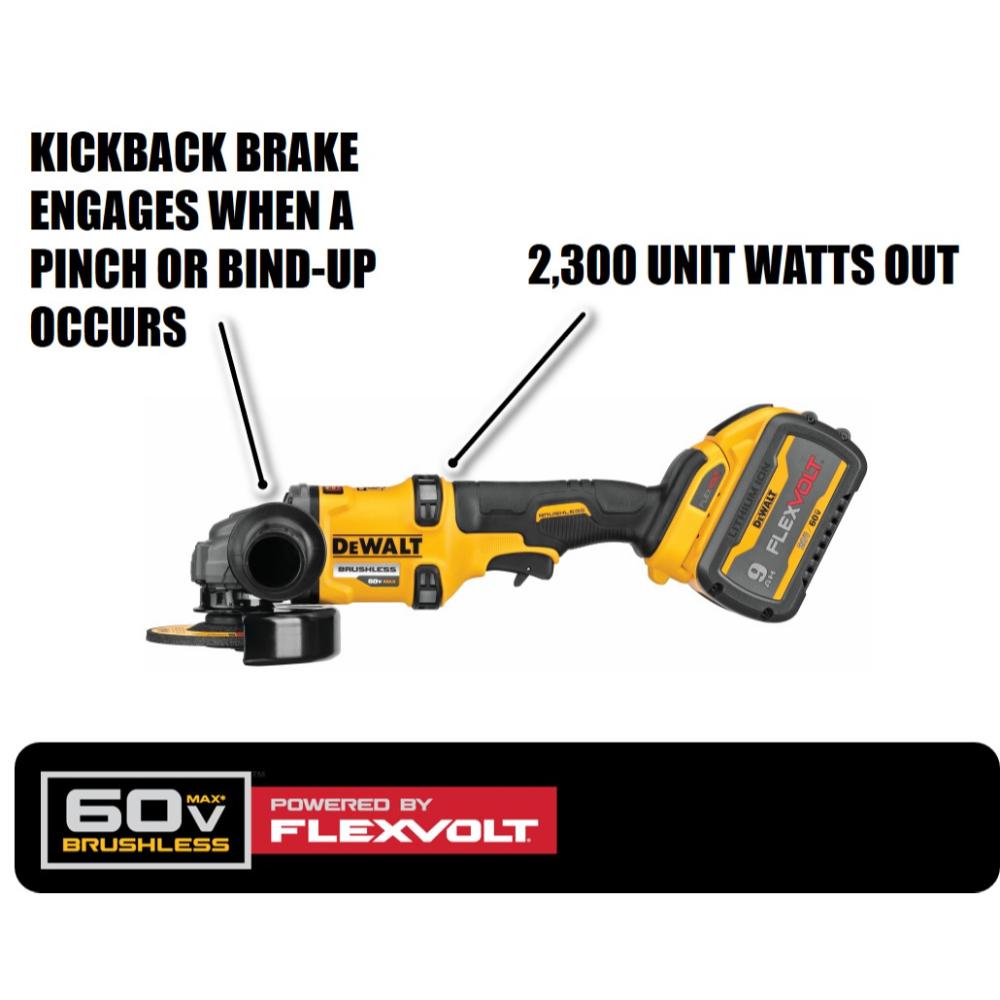 FLEXVOLT 60-Volt MAX Li-Ion Cordless 4-1/2 in. to 6 in. Small Angle Grinder with 20-Volt Cordless Recip Saw (Tool-Only)