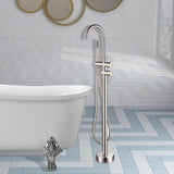 46 in. H x 11 in. W Single Handle Claw Foot Tub Faucet with Hand Shower in Brushed Nickel