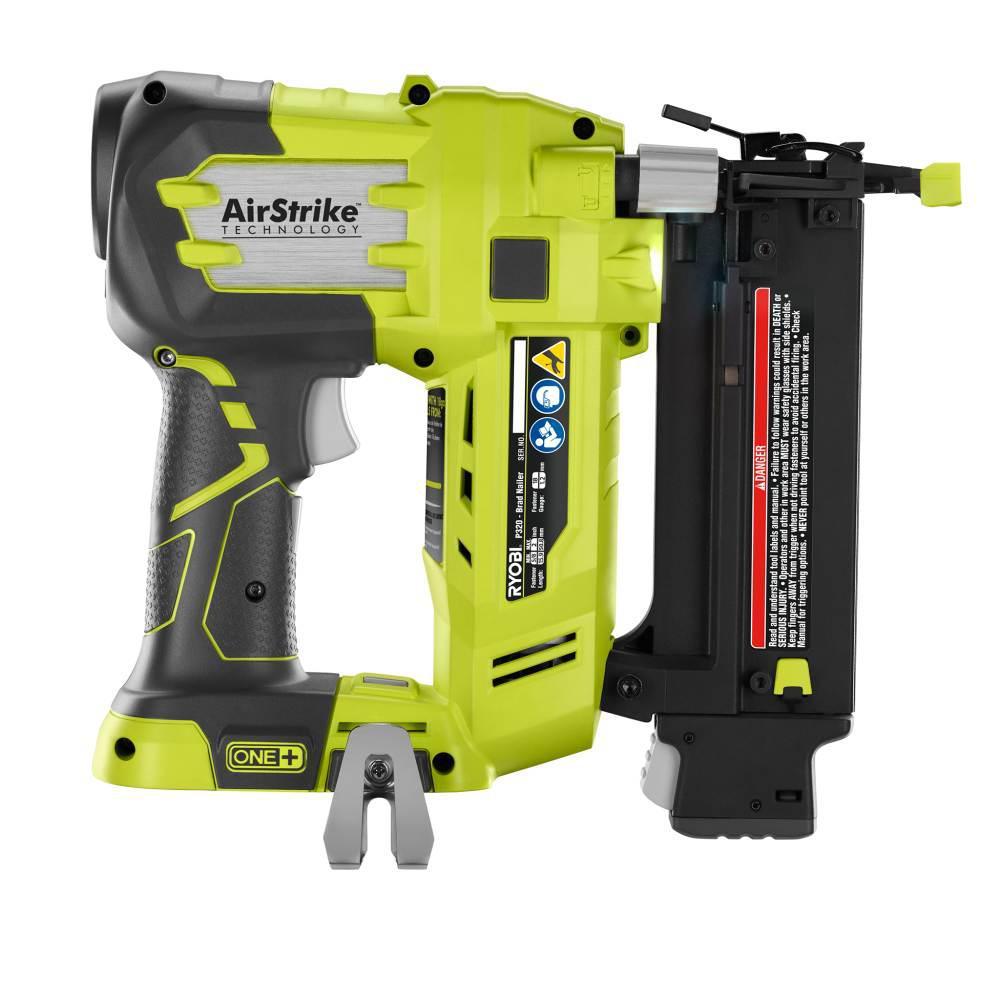 18-Volt ONE+ Cordless AirStrike 18-Gauge Brad Nailer (Tool Only) with Sample Nails - Super Arbor