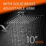 1-Spray 10 in. Single Wall Mount Waterfall Fixed Rain Shower Head in chrome - Super Arbor