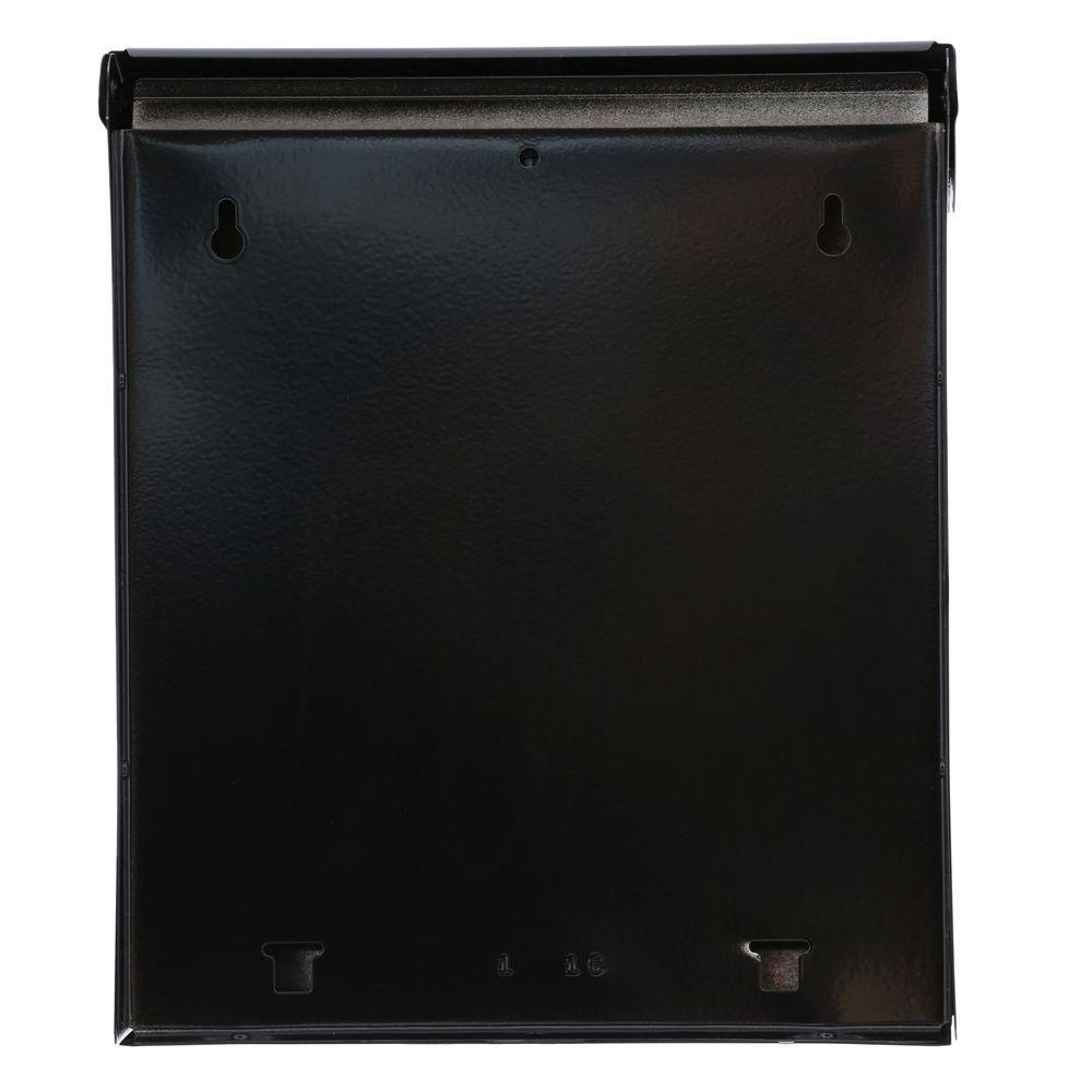 Townhouse Small, Vertical, Locking, Steel, Wall Mount Mailbox, Black - Super Arbor