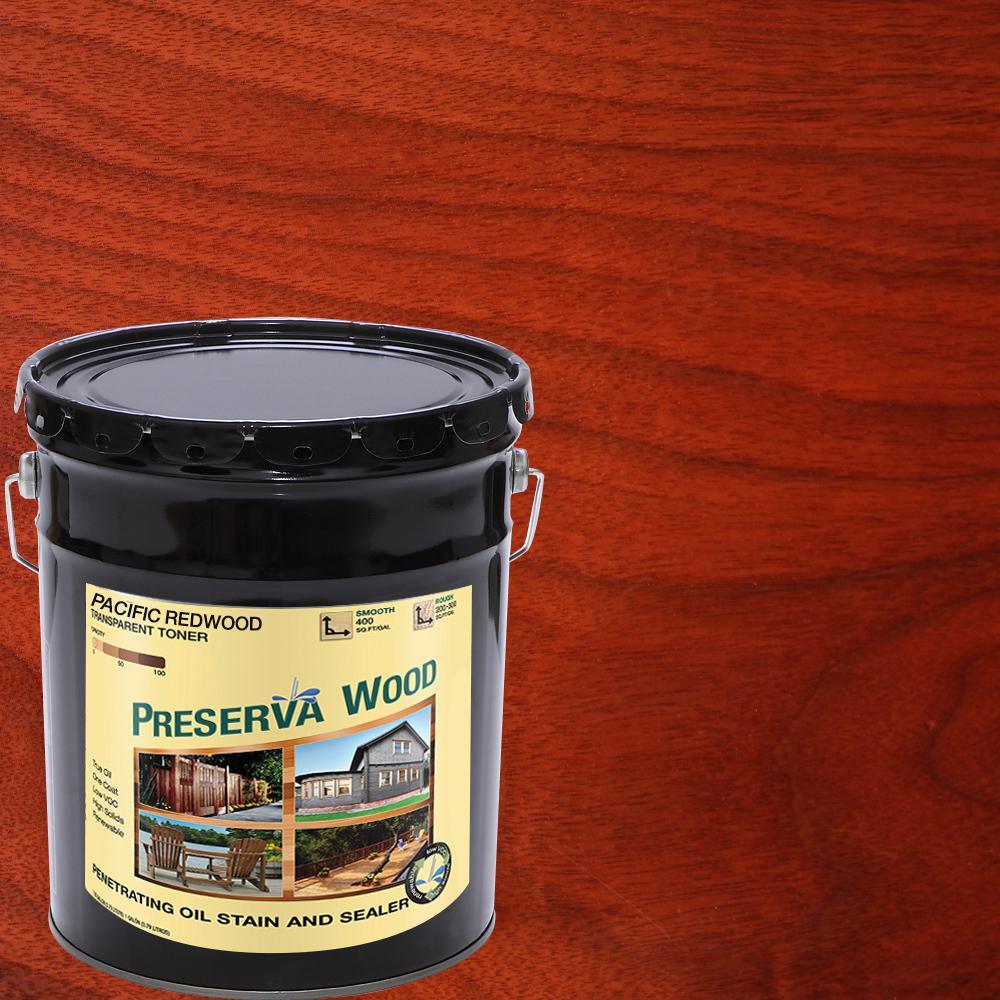Preserva Wood 1 gal. Oil-Based Pacific Redwood Penetrating Exterior Stain and Sealer - Super Arbor