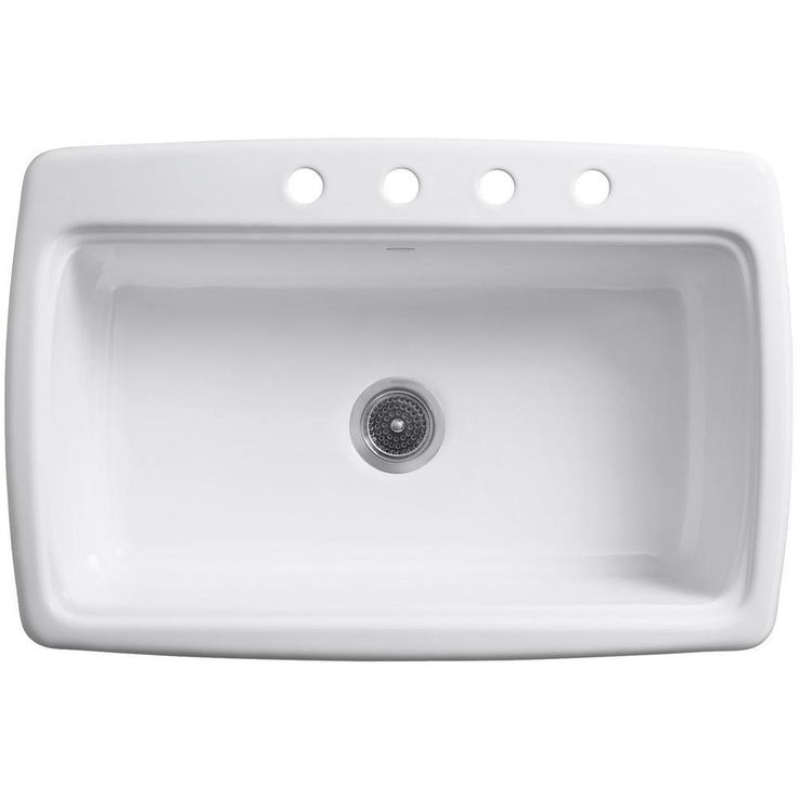 Cape Dory Drop-In Cast-Iron 33 in. 4-Hole Single Basin Kitchen Sink in Black