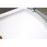 Maia 36 in. x 72.80 in. Semi-Frameless Sliding Corner Shower Door in Chrome with 36 in. x 36 in. Base in White - Super Arbor