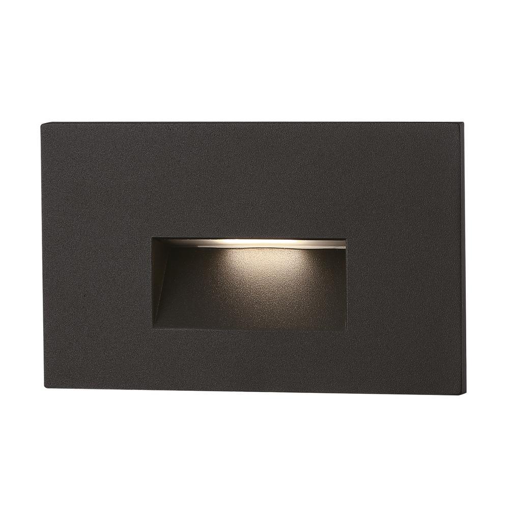 Line-Voltage 2-Watt Black Integrated LED Outdoor Stair Light - Super Arbor
