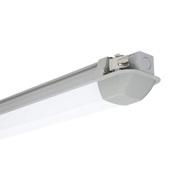 Commercial Electric 4 ft. Vapor Tight 4500 Lumens Gray Integrated LED Wraparound Light 3000K 4000K 5000K Wet Rated 120-277v