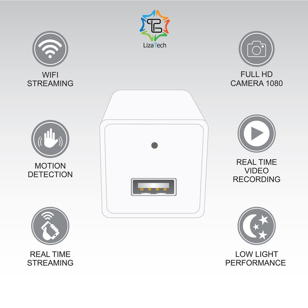 LizaCam USB Wall Plug with Hidden IP Camera - Super Arbor