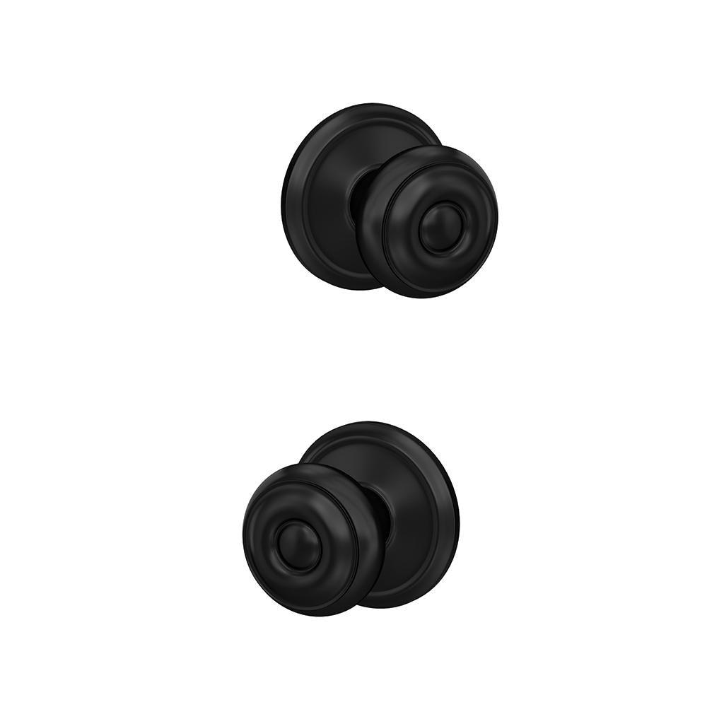 Custom Georgian Matte Black Alden Trim Dummy  Door Knob (2-pack) - Super Arbor