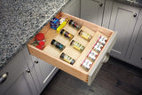 Rev-A-Shelf 4SDI Series 16-in W x 1.56-in H 3-Tier Maple Spice Drawer Insert, Trim-to-Fit