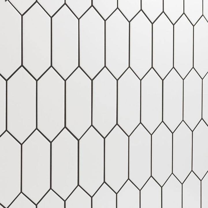 Adessi White Picket Ceramic Tile - 4 x 12 Matte Finish