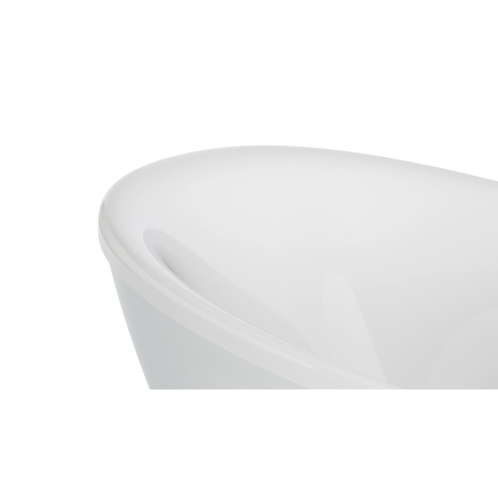 Johanna 59 in. x 30 in. Acrylic Flatbottom Freestanding Soaking Bathtub in White - Super Arbor