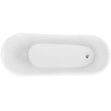 69 in. Acrylic Double Slipper Clawfoot Non-Whirlpool Bathtub in Glossy Black - Super Arbor