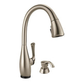 Dominic Single-Handle Pull-Down Sprayer Kitchen Faucet with Touch2O & ShieldSpray Technology in SpotShield Stainless - Super Arbor