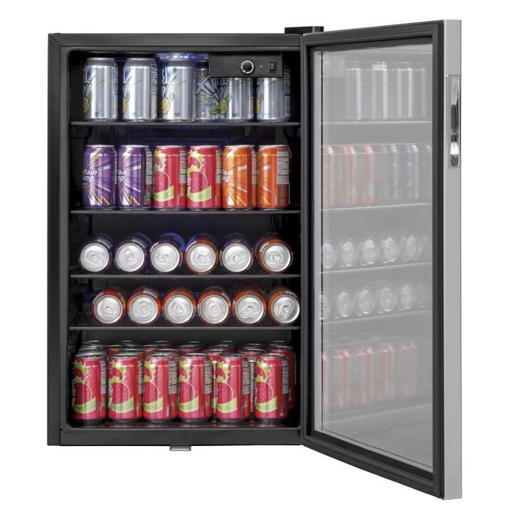 Haier 150-Can Capacity (4.36-cu ft) Residential Stainless Steel Freestanding Beverage Center