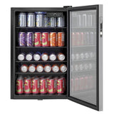 Haier 150-Can Capacity (4.36-cu ft) Residential Stainless Steel Freestanding Beverage Center