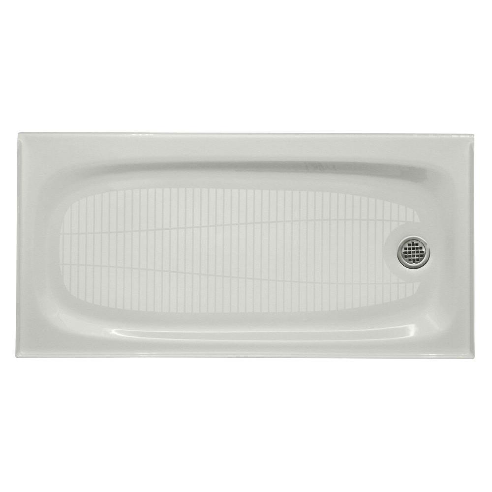 Salient 60 in. x 30 in. Cast Iron Single Threshold Shower Base with Right-Hand Drain in White - Super Arbor