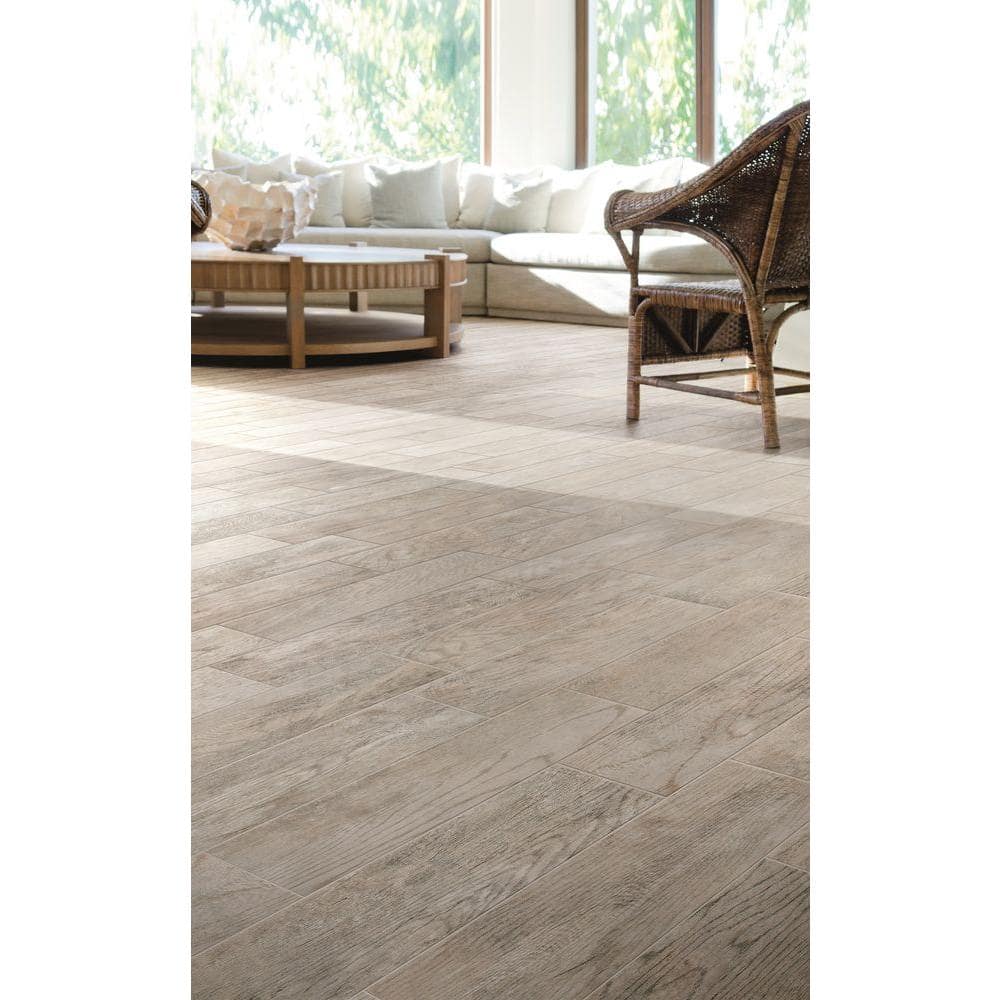 Marazzi Montagna Dapple Gray 6 in. x 24 in. Porcelain Floor and Wall Tile (14.53 sq. ft. per Case)