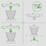 CLASSY CAPS Manchester 4 in. x 4 in. Dark Bronze ABS Plastic Outdoor LED Solar Post Cap (2-Pack)