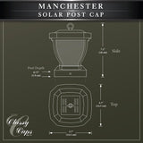 CLASSY CAPS Manchester 4 in. x 4 in. Dark Bronze ABS Plastic Outdoor LED Solar Post Cap (2-Pack)