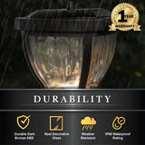 CLASSY CAPS Manchester 4 in. x 4 in. Dark Bronze ABS Plastic Outdoor LED Solar Post Cap (2-Pack)
