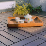 0.98 ft. W x 0.98 ft. L Plastic Interlocking Deck Tiles Square Waterproof Outdoor Floor Use in Dark Brown (44-Pack)