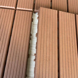 1 ft. x 1 ft. Patio Plastic Interlocking Square Waterproof Deck Tile in Dark Brown (44-Pack)