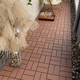 1 ft. x 1 ft. Patio Plastic Interlocking Square Waterproof Deck Tile in Dark Brown (44-Pack) for Poolside Backyard