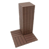 1 ft. x 1 ft. Plastic Deck Tile in Dark Brown for Outdoor Porch Poolside Balcony Backyard (44 Per Box)