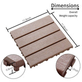 1 ft. x 1 ft. Plastic Deck Tile in Dark Brown for Outdoor Porch Poolside Balcony Backyard (44 Per Box)