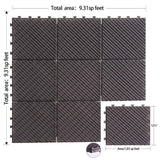 1 ft. x 1 ft. Plastic Deck Tile in Dark Brown for Outdoor Porch Poolside Balcony Backyard (27 Per Box)
