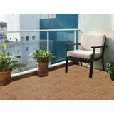 1 ft. x 1 ft. Plastic Composite Deck Tile in Brown, Resist Rust, Water, Easy to DIY and Maintain(35 per Case)