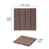 1 ft. x 1 ft. Plastic Composite Deck Tile in Dark Brown, Resist Rust, Water, Easy to DIY and Maintain(35 per Case)