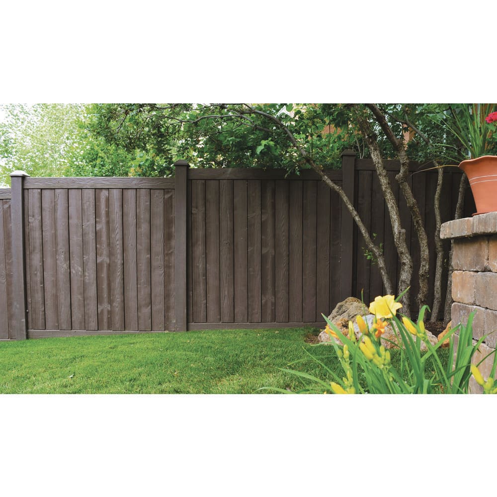 SimTek 5 in. x 5 in. EcoStone Dark Brown Composite Square Fence Post Cap